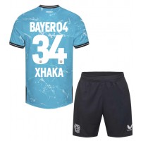 Camisa de Futebol Bayer Leverkusen Granit Xhaka #34 Equipamento Alternativo Infantil 2023-24 Manga Curta (+ Calças curtas)